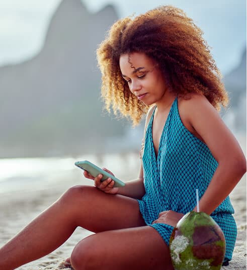 Woman relaxing at the beach