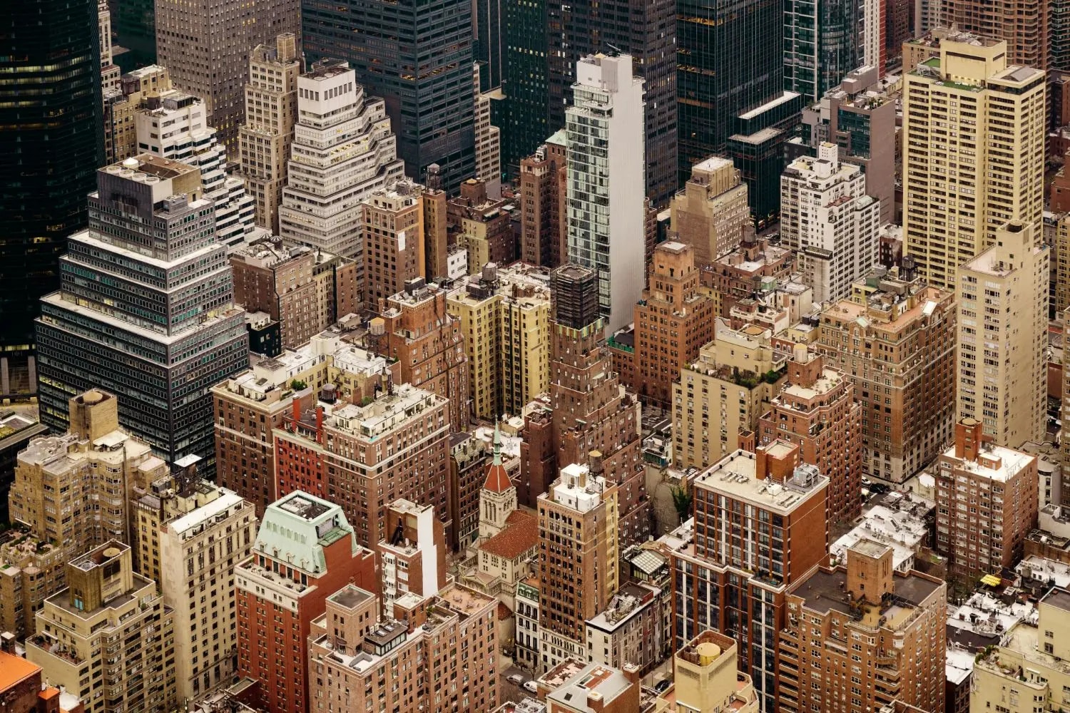Manhattan buildings seen from above