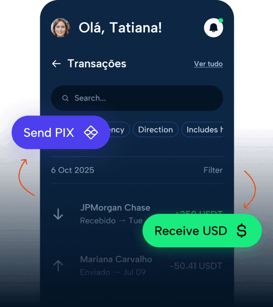 Ruvo app transactions screen